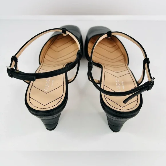GUCCI WOMEN'S PETITE GG SLINGBACK NAPPA LEATHER CHARLOTTE PUMPS SIZE EU 40 - Picture 7 of 11
